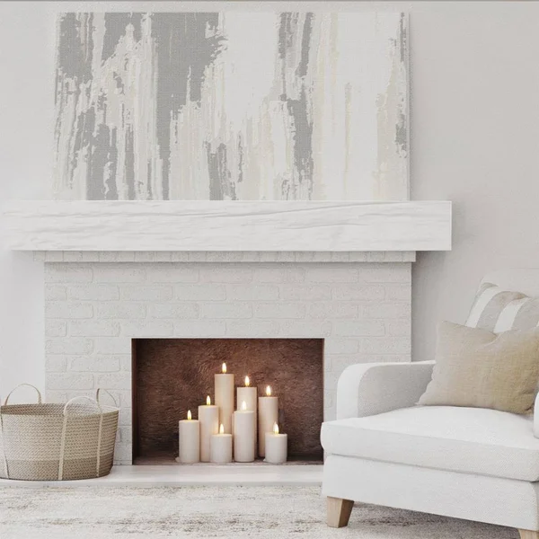 Ekena Millwork MANURW08X12X60UN 8x22H x 12x22D x 60x22W Riverwood Faux Wood Fireplace Mantel, Factory Prepped, Ready for Paint