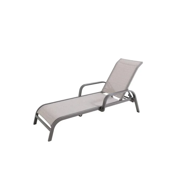 Home Decorators Collection Commercial Grade Dark Taupe Aluminum Sling Outdoor Patio Stack Chaise Lounge with Sunbrella Elevation