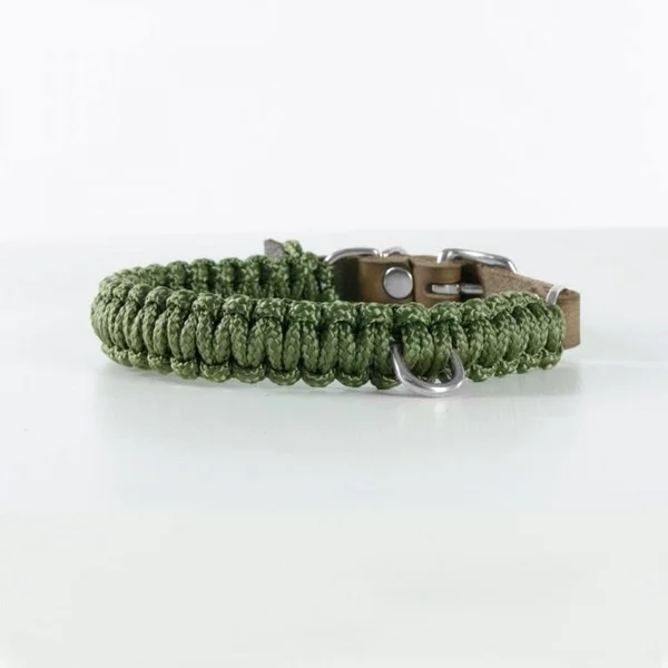 Touch of Leather Dog Collar - Military S, Steel