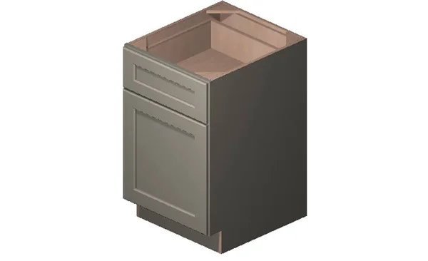 Wilora Hawthorne Shaker Dove 21x22 x 34.5x22 x 24x22 1 DOOR, 1 Drawer, 1 Shelf Base Cabinet, High-Density Fiberboard (HDF) SD-B