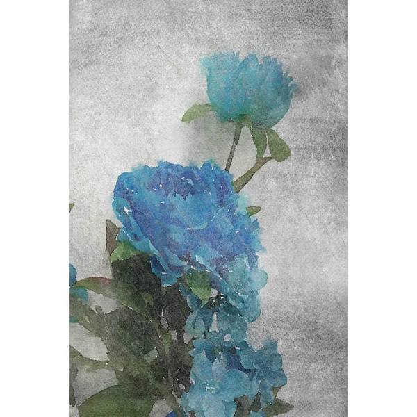Marmont Hill Midnight Blue 3 Painting Print on Wrapped Canvas - 30x22x45x22