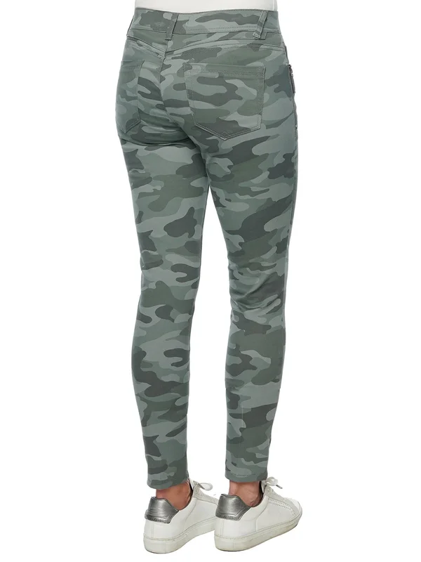 Democracy Women's Stretch Camouflage Absolution Side Zip Jegging Pant 8 - Toffee Camo
