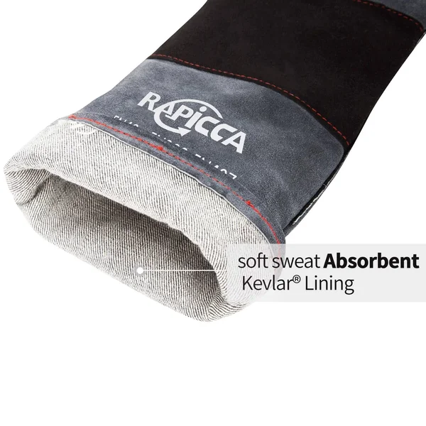 RAPICCA Animal Handling Gloves Bite Proof Kevlar Reinforced Leather Padding Dog - Cat Scratch, Bird Handling Falcon Gloves Grabbing
