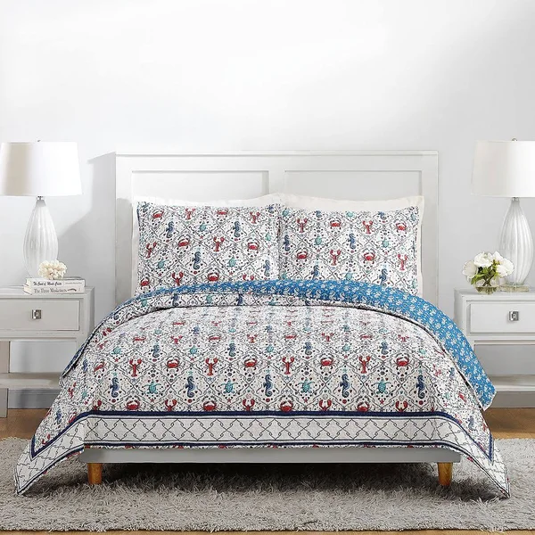 Vera Bradley Sea Life King Quilt - Blue