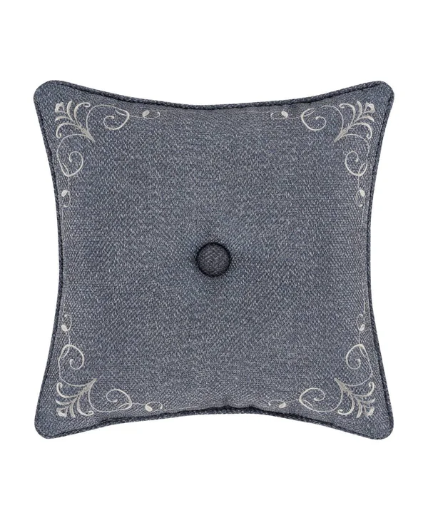 J.Queen New York Richmond 18x22 Square Embellished Decorative Throw Pillow Indigo