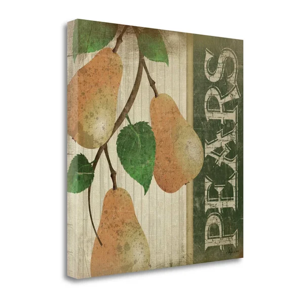 Tangletown Fine Art 'Pears' by Jennifer Pugh Vintage Advertisement on Wrapped Canvas