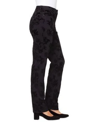 Bandolino Black Petite Mandie Denim Flock Average Jeans