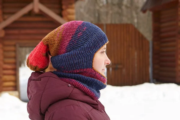 Knitted Winter Balaclava Knit Face Mask Fashion Hat Crochet Acrylic Yarn Handmade Slouchy Hood Hiking Ski Man Woman Unisex Motle