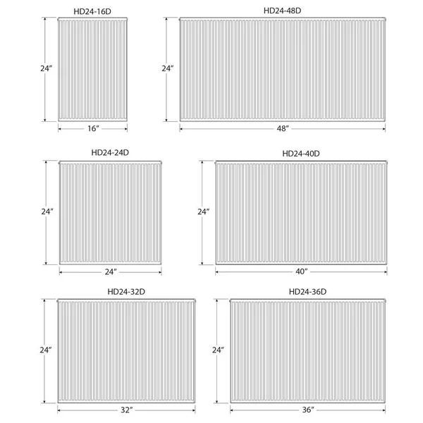 Pensotti 24 in. H x 40 in. L Hot Water Panel Radiator Package in White