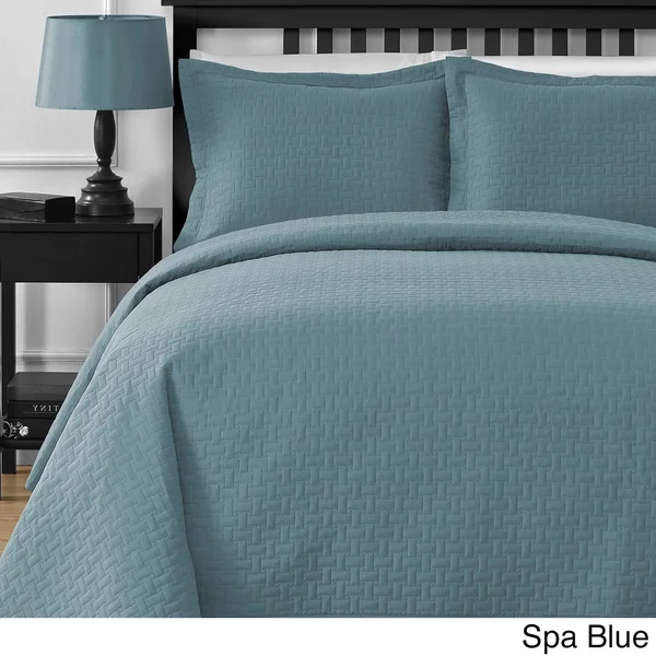 Comfy Bedding Frame Thermal Pressing 3-Piece Oversize Coverlet Set - Plum - King