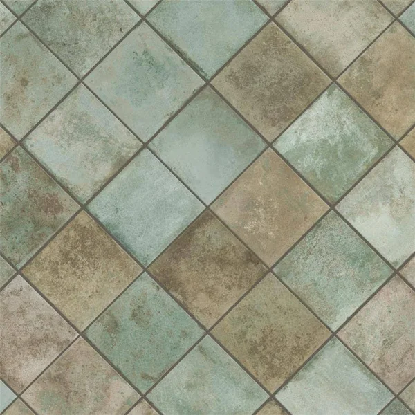 SomerTile FPE13KETS Kings Etna Encaustic Sage Floor and Wall Ceramic Tile, Green
