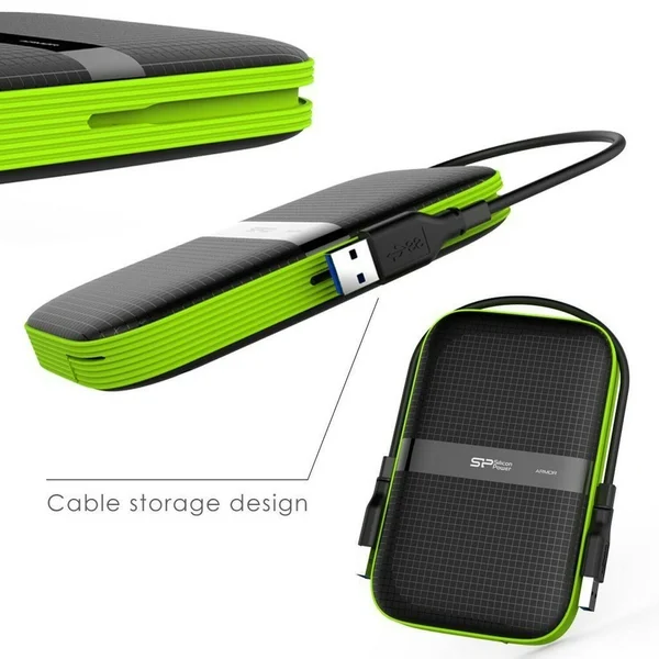 Silicon Power 1TB Black Rugged Portable External Hard Drive Armor A60 - Shockproof USB 3.0 for PC, Mac, Xbox and PS4