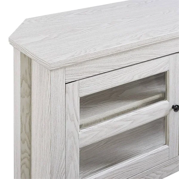 Pemberly Row 44x22 Corner TV Stand, White Wash