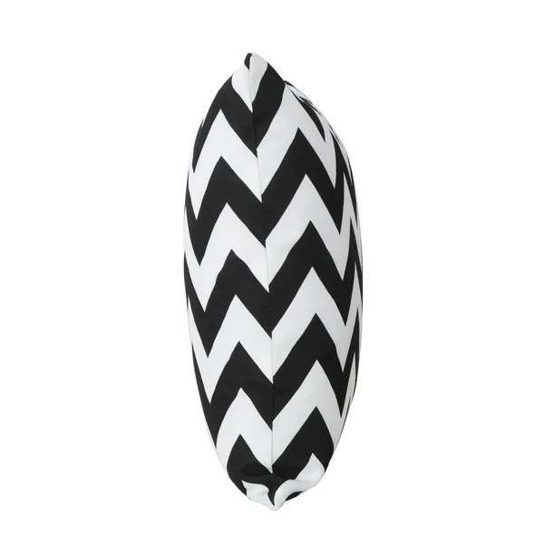 18x22 Jet Black and White Chevron Square Outdoor Throw Pillow