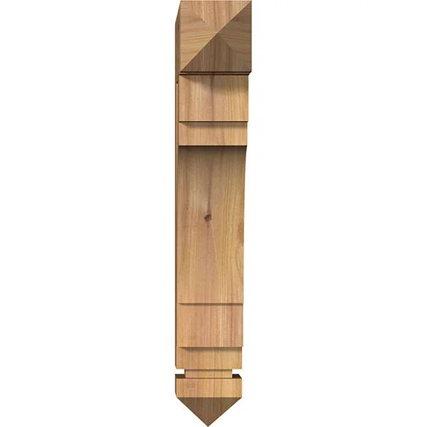 Ekena Millwork 3 1/2x22W x 14x22D x 22x22H Merced Arts & Crafts Smooth BRACKET - Western Red Cedar