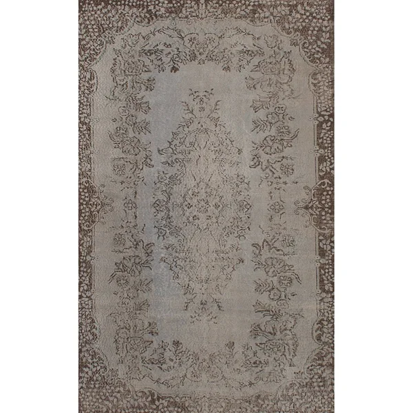 ECARPETGALLERY Grey Wool/ Cotton Hand-Knotted Color Transition Rug (5&11x9&6)