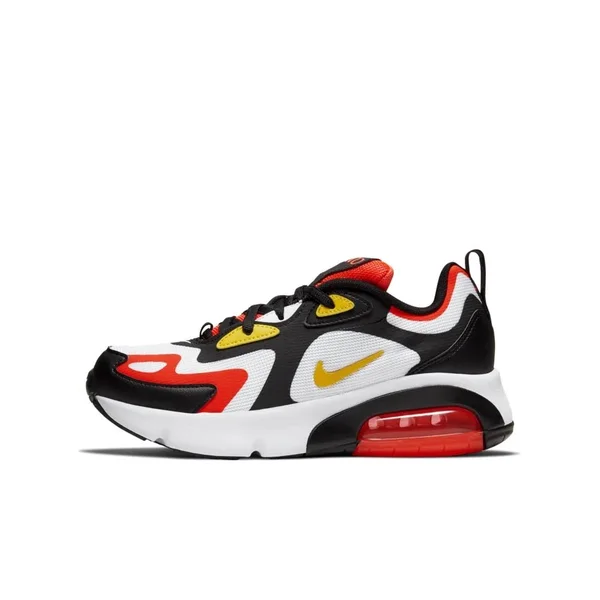 Nike Boys Air Max 200 Shoes Black/Chrome Yellow/White Size 04.0