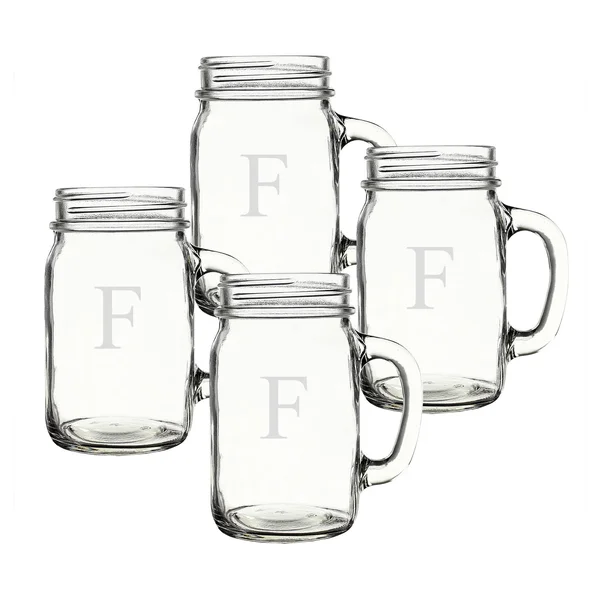 Cathy&s Concepts Personalized Set of 4 Old Fashioned Drinking Jars