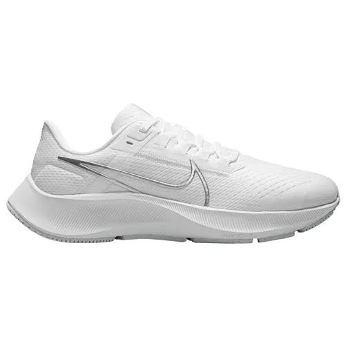 Nike Air Zoom Pegasus 38 - Womens Casual Running Shoes - White/Metallic Silver/Pure Platinum, Size 5.0