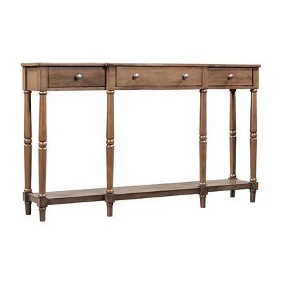 U_STYLE Solid Wood Console Table - Classic Entryway Table with Storage Shelf and Drawer for Home Rosecliff Heights Table Top Colo