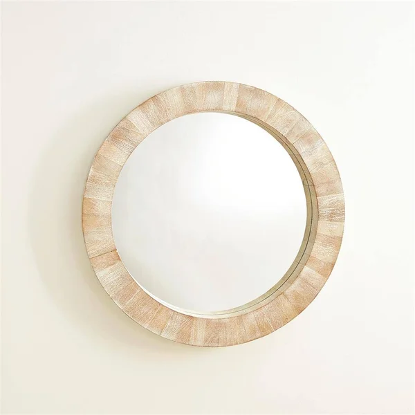 Global Views Driftwood Round Mirror