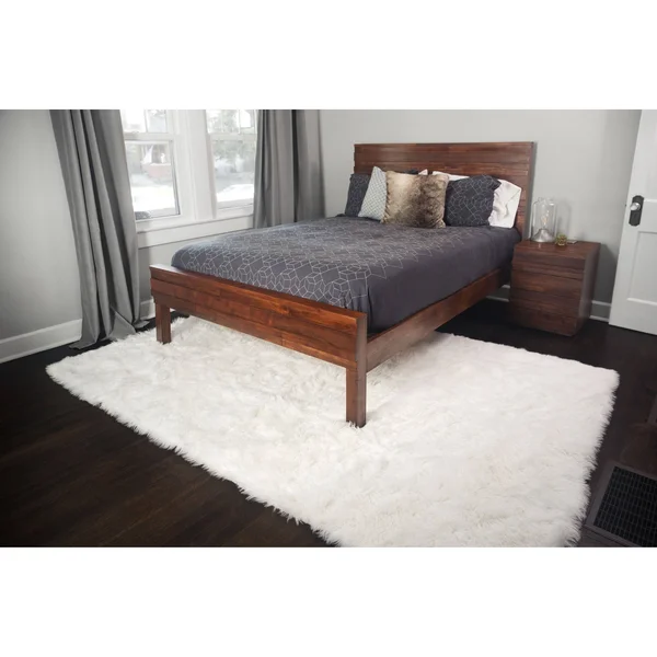 Walk on Me Rugs Llc 8x10 Soft and Plush Faux Sheepskin Shag Area Rug, Size: 8' x 10', Brown