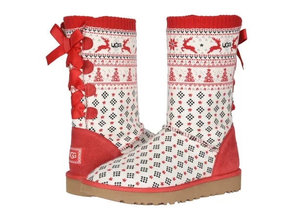 Ugg Zappos 20th x Holiday Sweater Boot Women's Shoes Ribbon Red : 8 B