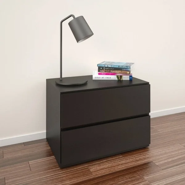 Nexera Amaro 4 Piece Twin Size Bedroom Set Bark Grey and Black