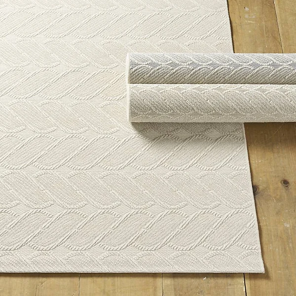Cable Knit Performance Rug Ivory 5&1x22 x 7&6x22 - Ballard Designs