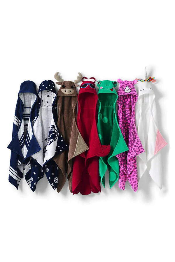 Kids Hooded Towel - Lands& End - Blue