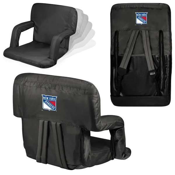 Black New York Rangers Ventura Portable Reclining Stadium Seat