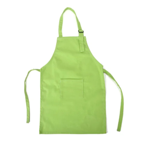 (price/12 Pcs) Opromo Colorful Cotton Canvas Kids Aprons with Pocket, Artist Apron & Chef Apron(S-XXL)-Green-S, Size: Small