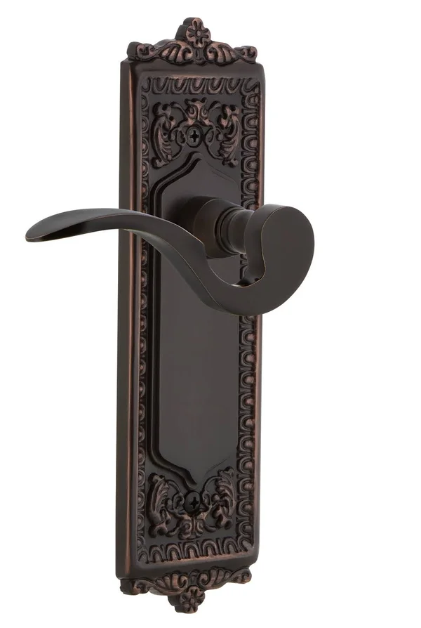 Nostalgic Warehouse EADMAN_PRV_234_NK Manor Privacy Door Lever Set - Timeless Bronze