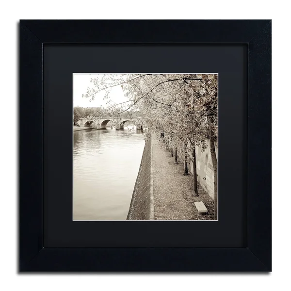Trademark Art Alan Blaustein 'Promenade Seine II' Matted Frame Art