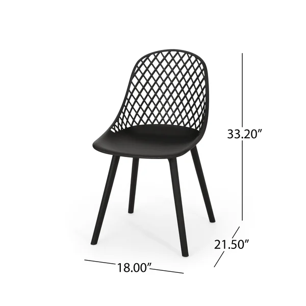 Christopher Knight Home 312476 Delora Outdoor Dining Chair (Set of 2) - Black