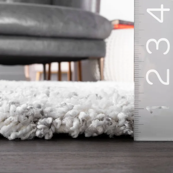 Palm Canyon Pico Moroccan Trellis White/ Grey Easy Shag Rug - 9&2 x 12& (White)