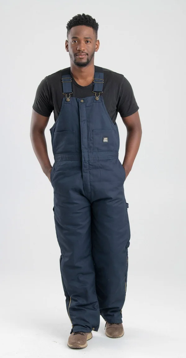 Berne Men's Deluxe Twill Insulated Bib Overall Navy - XL/Tall