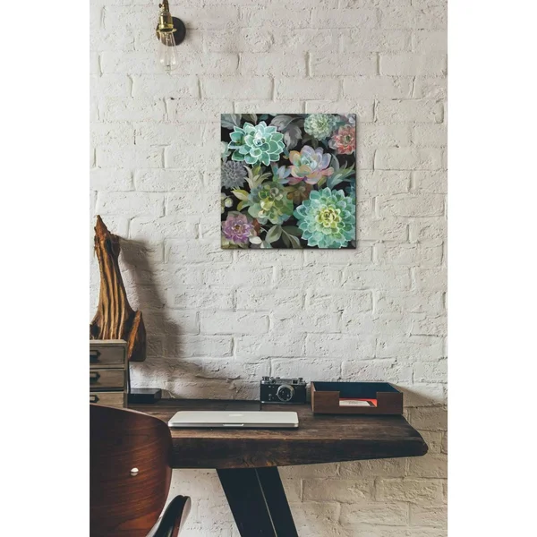 Epic Graffiti Floral Succulents V2 Crop by Danhui Nai, Giclee Canvas Wall Art - 26x22 x 26x22