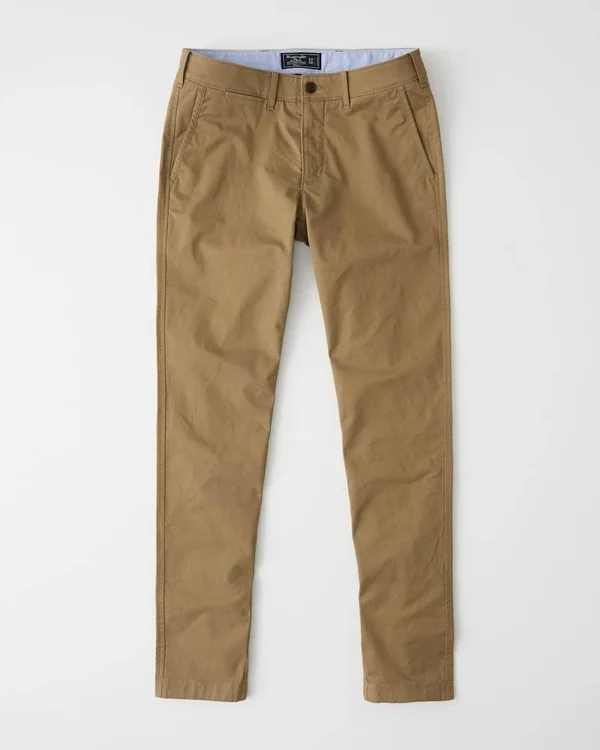 Abercrombie & Fitch Men's Super Skinny Chinos in Dark Khaki - Size 28 x 30