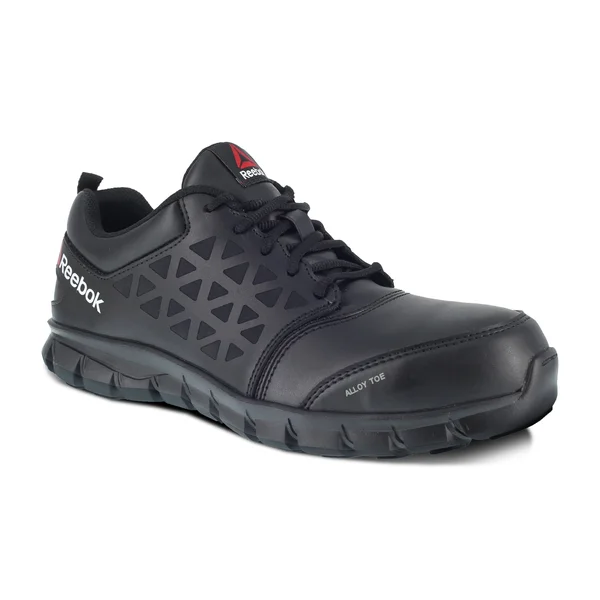 Reebok Sublite Cushion Work Leather Alloy Toe, Women's Black