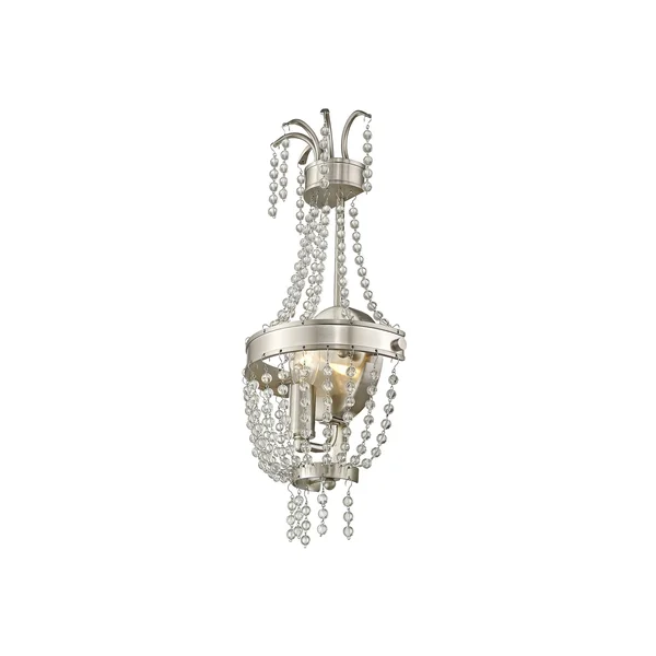 Livex Lighting 51872-91 Valentina 1 Light Wall Sconce, Brushed Nickel
