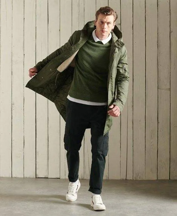 Superdry Service Midweight Parka Coat - Green - Coats