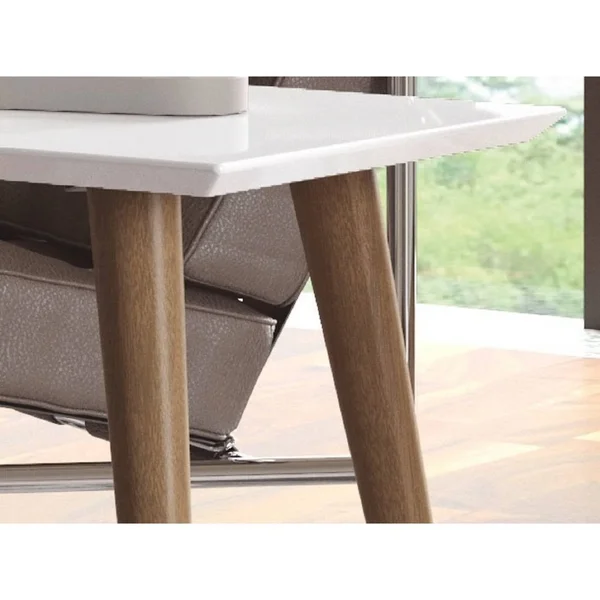 Manhattan Comfort Utopia 11.81x22 High Rectangle Coffee Table with Splayed Legs - White Gloss
