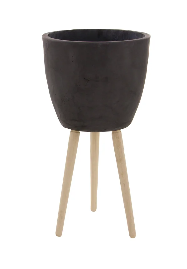 Black Fiber Clay Planter
