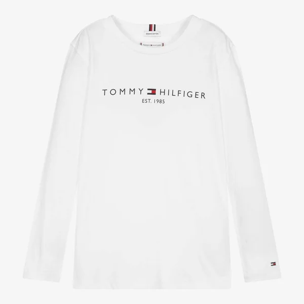 Tommy Hilfiger Teen White Logo Top - Size: 14 Year Unisex Kids from Childrensalon