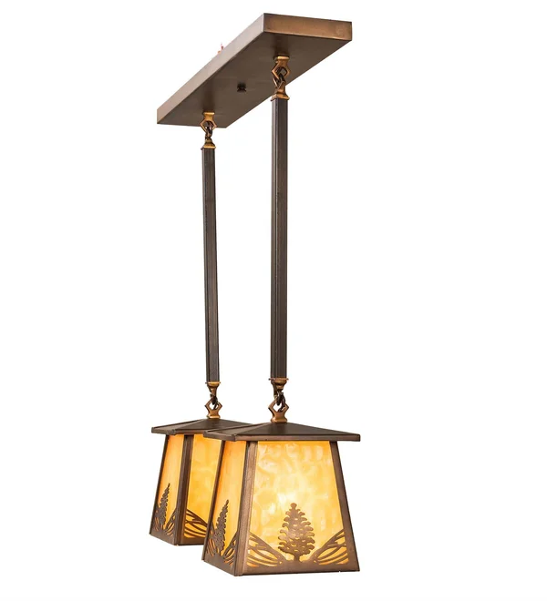 Meyda Tiffany 82140 Mountain Pine - 2 Light Island Pendant Antique