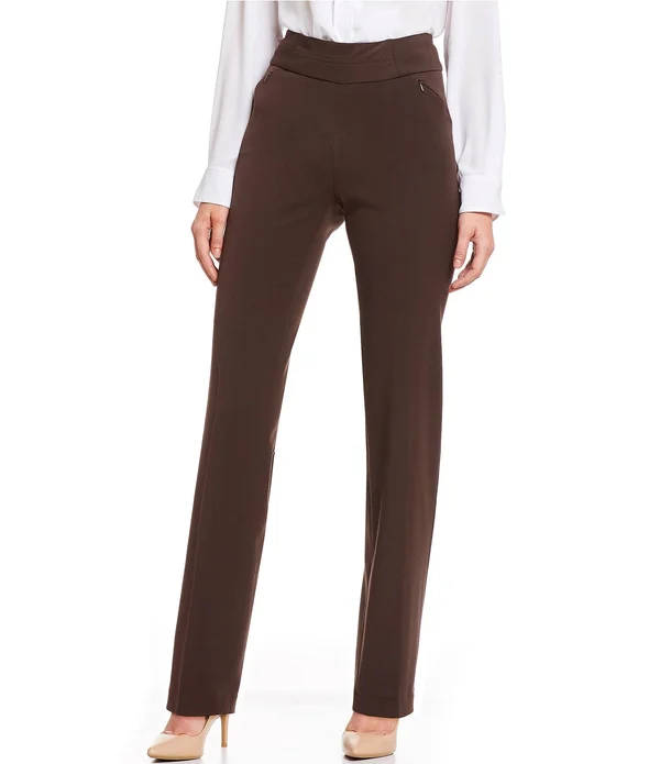 Investments Womens The Park Ave Fit Secret Support Straight Leg Pants