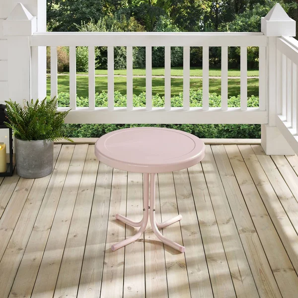Crosley Retro Metal Side Table - Pink