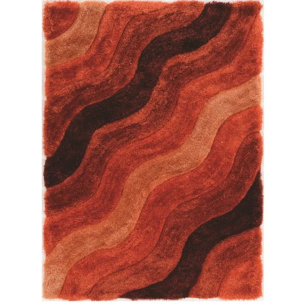 Linon Links Wave Shag Rug, Brown, 8x10 ft