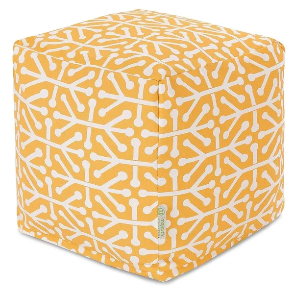 Majestic Home Goods Aruba Indoor - Outdoor Ottoman Pouf Cube - Pacific